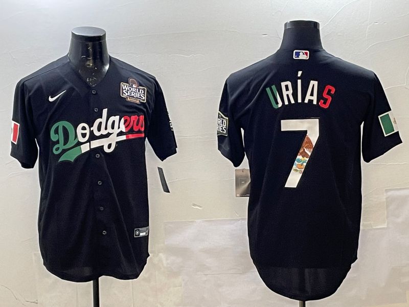 Men Los Angeles Dodgers #7 Urias Black Fashion 2025 Nike MLB Jersey style 2->los angeles dodgers->MLB Jersey